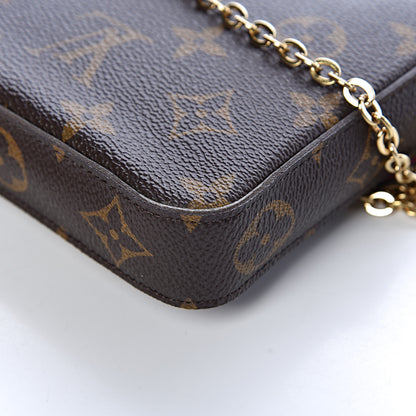 Louis Vuitton Monogram Pochette Felicie Chain Wallet Fuchsia 11 of 12