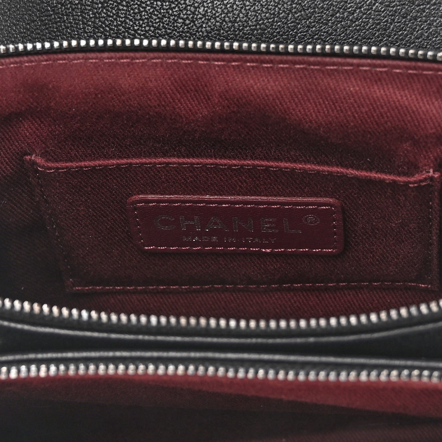Goatskin Quilted CC Waiter Crossbody Black Black