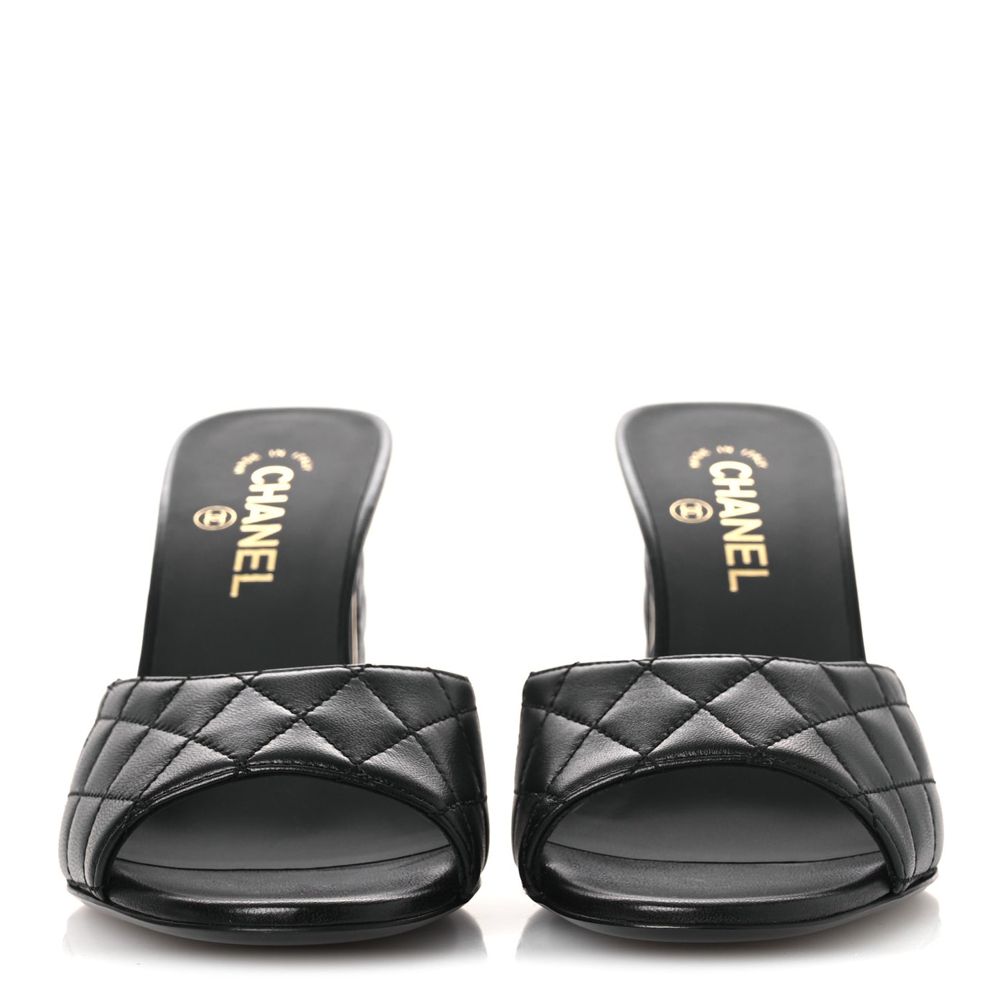 Lambskin Quilted CC Mules 40 Black