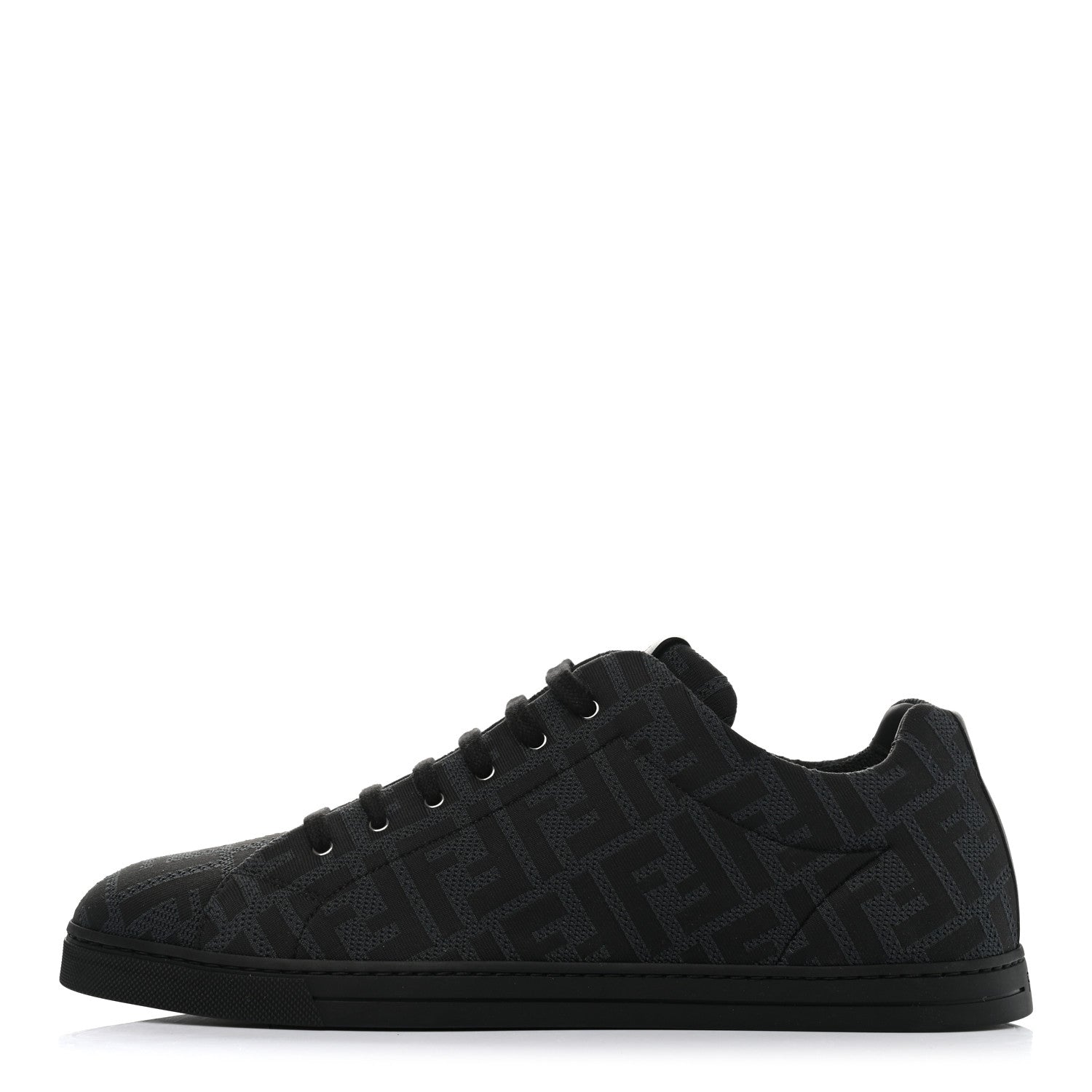 Fendi Tech Fabric FF Mens Lace Up Low Top Sneakers 10 Black 1 of 9