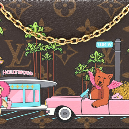 Louis Vuitton Monogram 2021 Christmas Animation Hollywood Pochette Felicie Chain Wallet Fuchsia 10 of 15