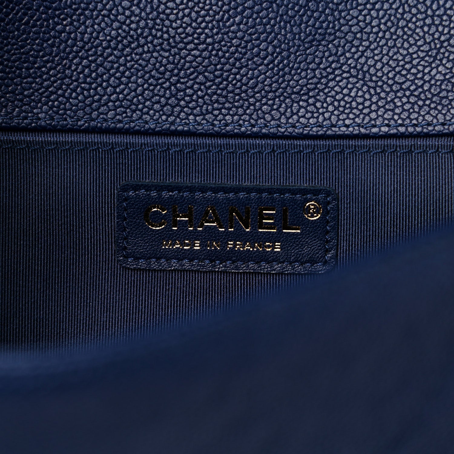 Chanel Caviar Chevron Quilted Medium Boy Flap Navy 6 of 11