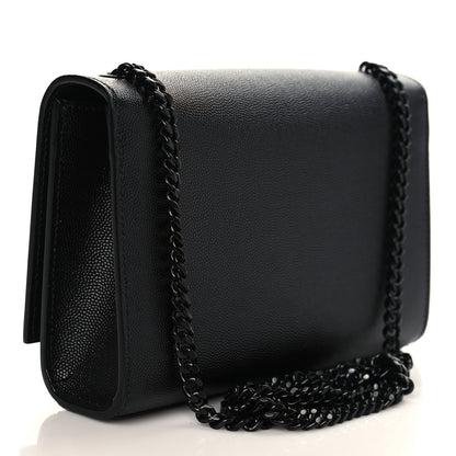 Saint Laurent Grain De Poudre Small Monogram Kate Satchel Black 2 of 7