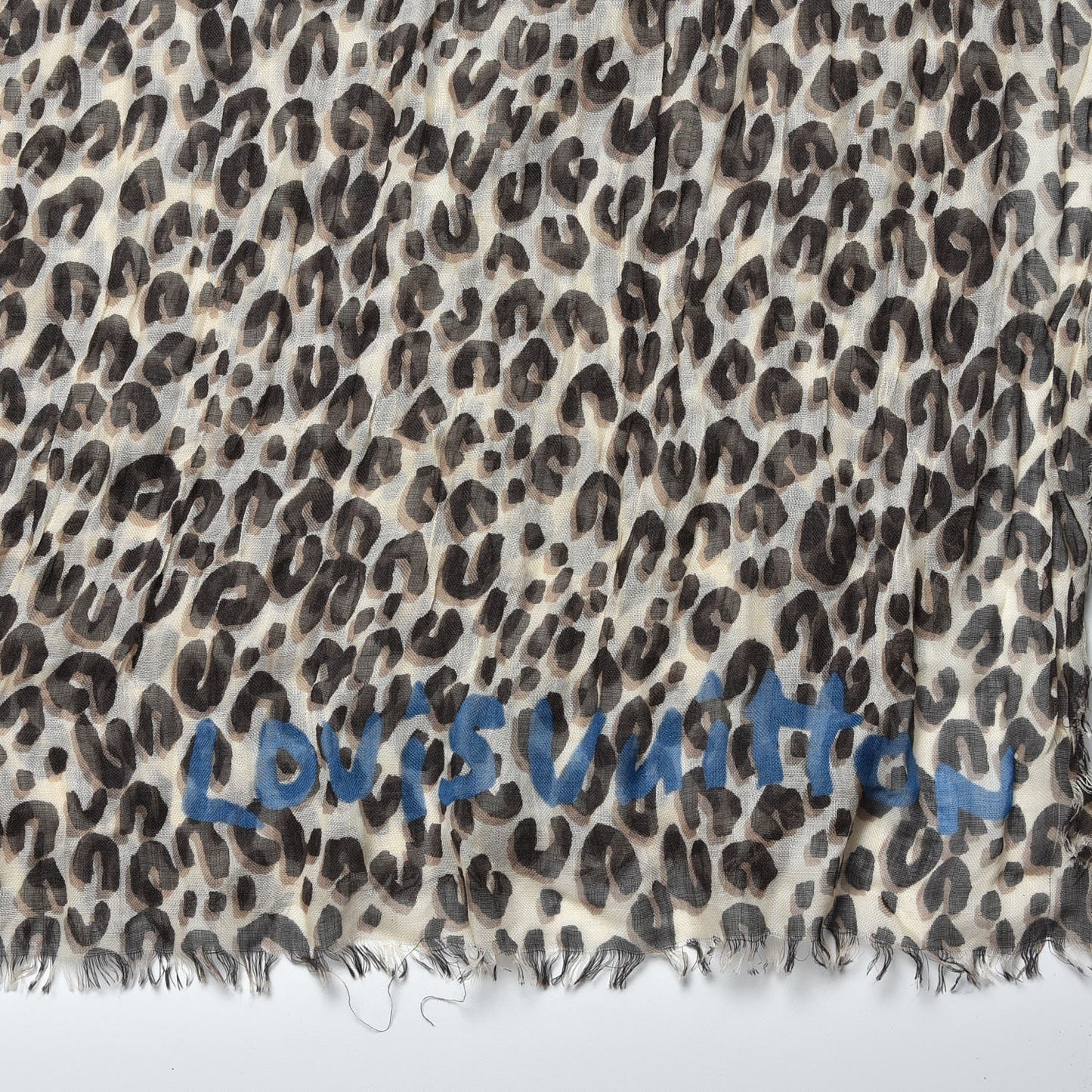 Cashmere Silk Leopard Stole Beige