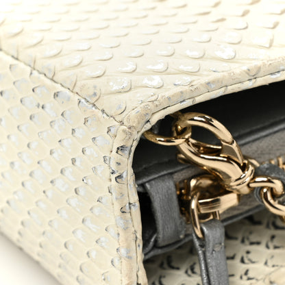 Chanel Snakeskin Phone Holder Pouch Clutch White 20 of 24
