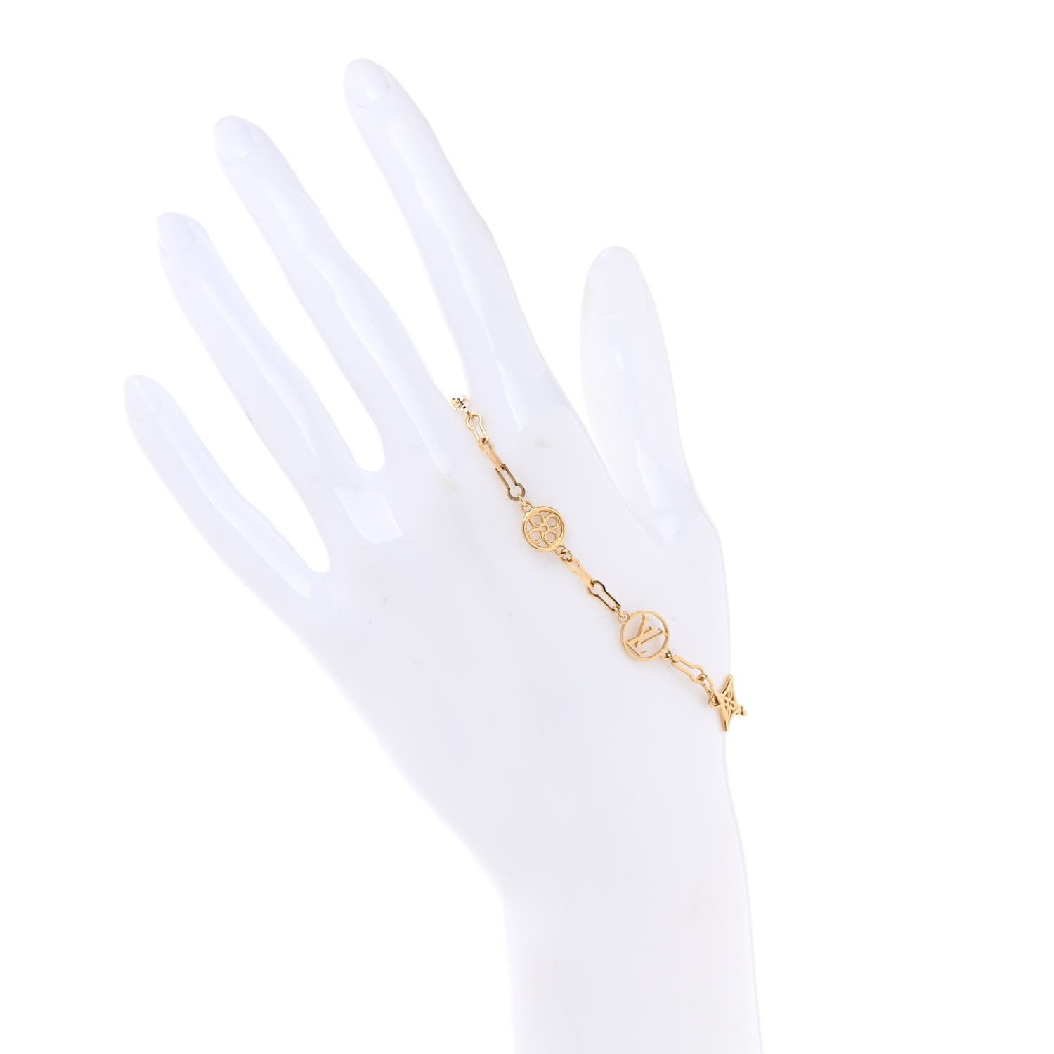Louis Vuitton Brass Flower Full Bracelet Gold 2 of 5
