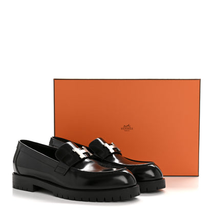 Hermes Calfskin Womens Faubourg Loafers 37 Black 10 of 10