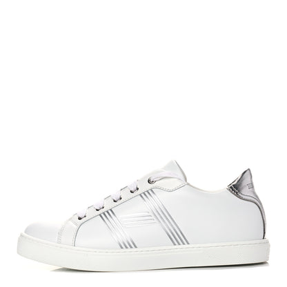 Hermes Nappa Womens Avantage Sneakers 37.5 White Argent 1 of 10