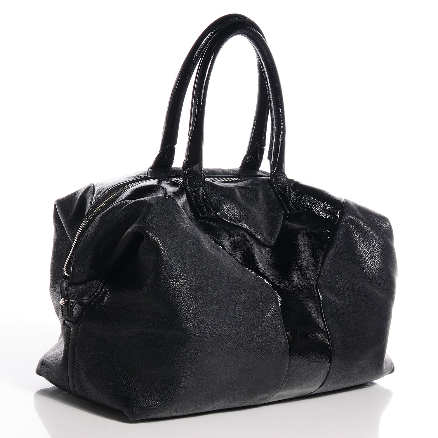 Saint Laurent Calfskin Patent Medium Easy Sac Black 3 of 9