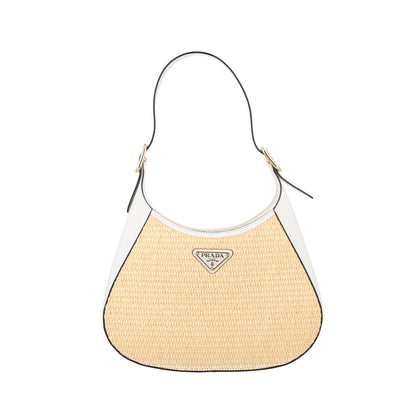 Prada Paglia Spazzolato Shoulder Bag Naturale White 8 of 10