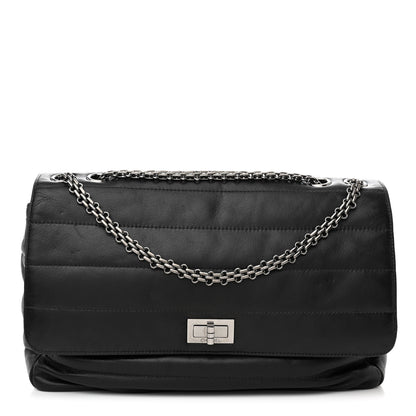 Chanel Lambskin Horizontal Quilt Jumbo Mademoiselle Flap Black 1 of 12