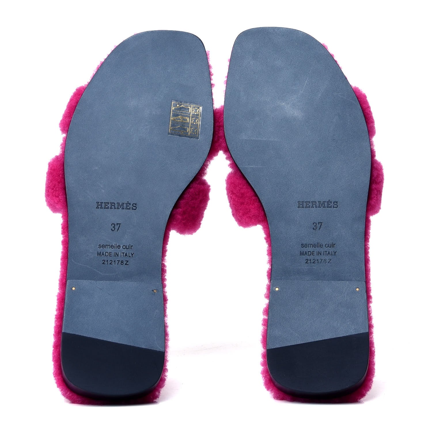 Hermes Woolskin Oran Sandals 37 Rose Fuchsia 5 of 6