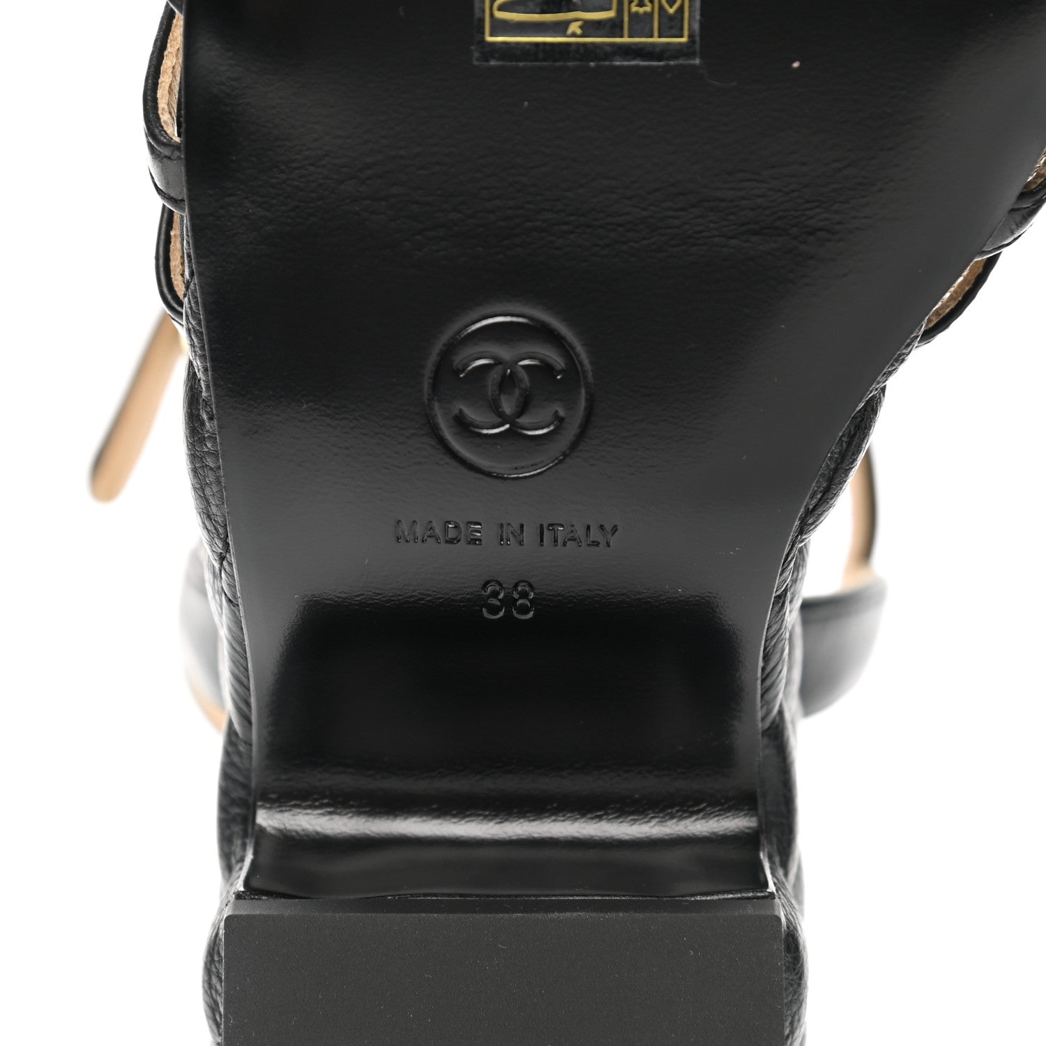 Chanel Grained Calfskin Quilted Wedge Sandals 38 Black 6 of 9