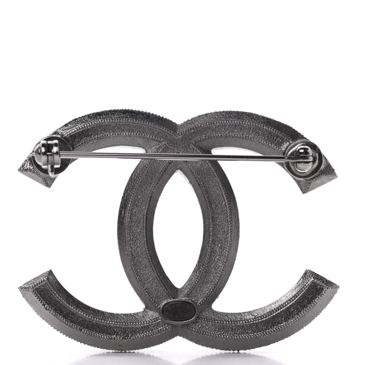 Ruthenium Pearl CC Brooch Dark Grey