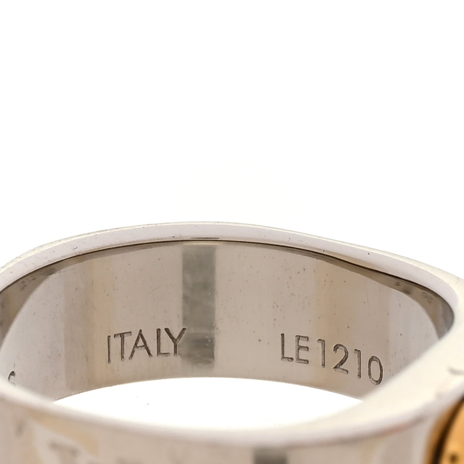Louis Vuitton Brass Monogram Engraved Nanogram Ring S Palladium 4 of 5