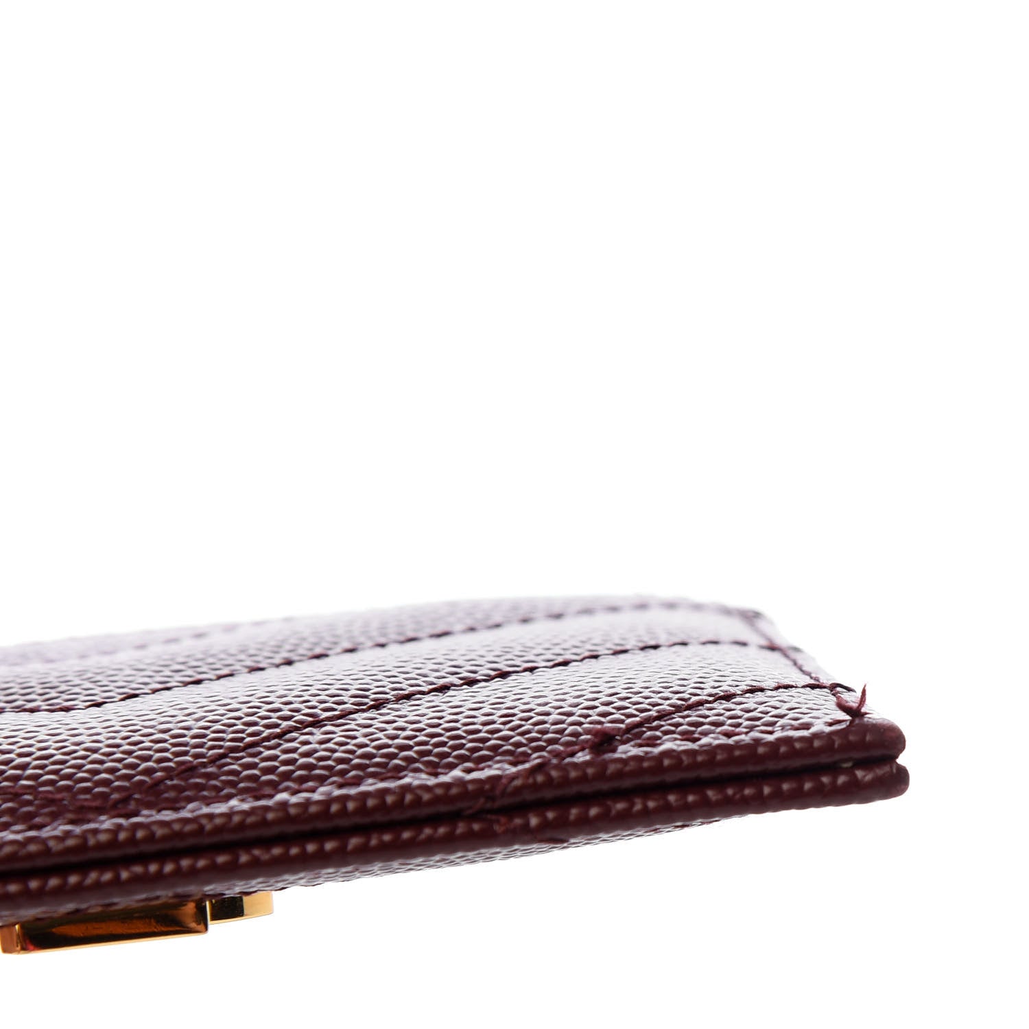 Saint Laurent Grain De Poudre Matelasse Chevron Monogram Credit Card Case Bordeaux 9 of 11