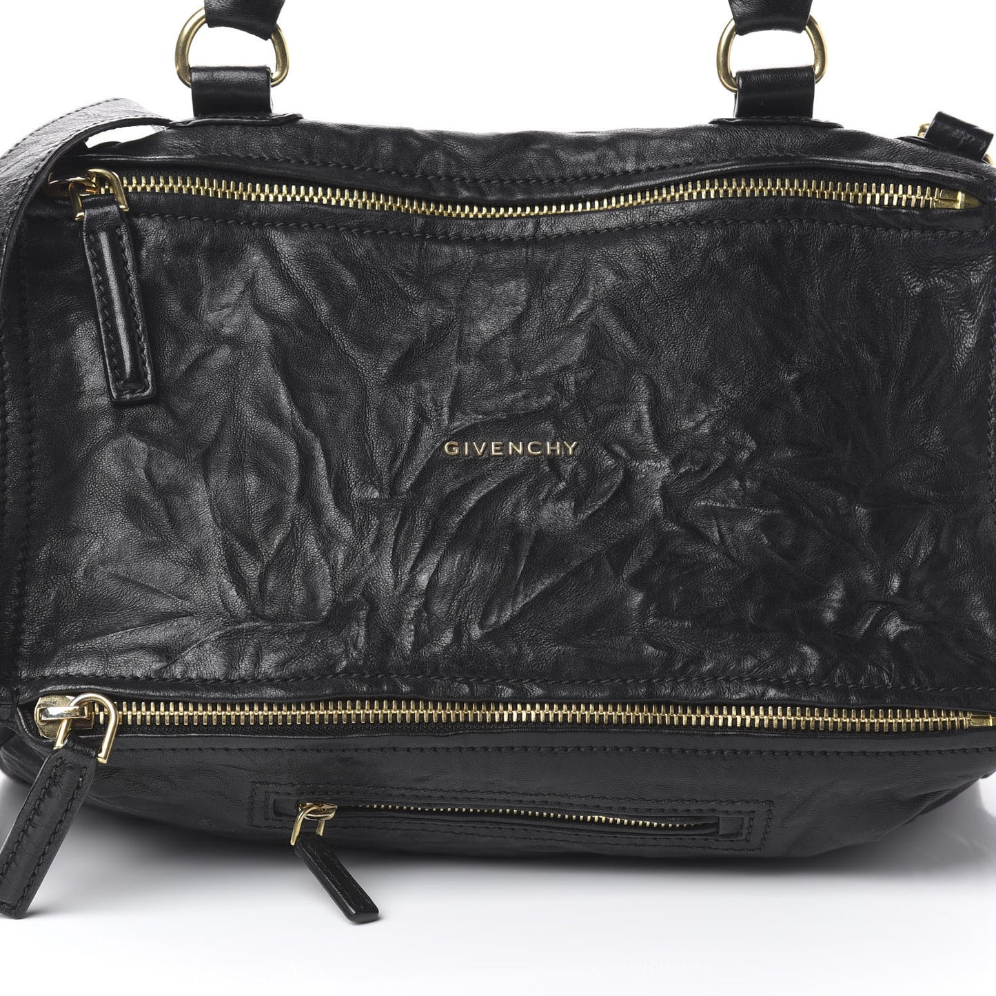 Tumbled Sheepskin Medium Pandora Bag Black