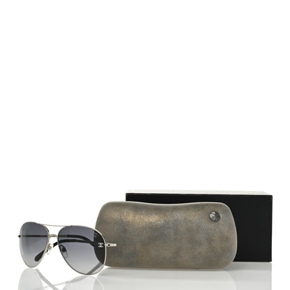 Chanel Aviator CC Sunglasses 4189-T-Q Silver 8 of 8