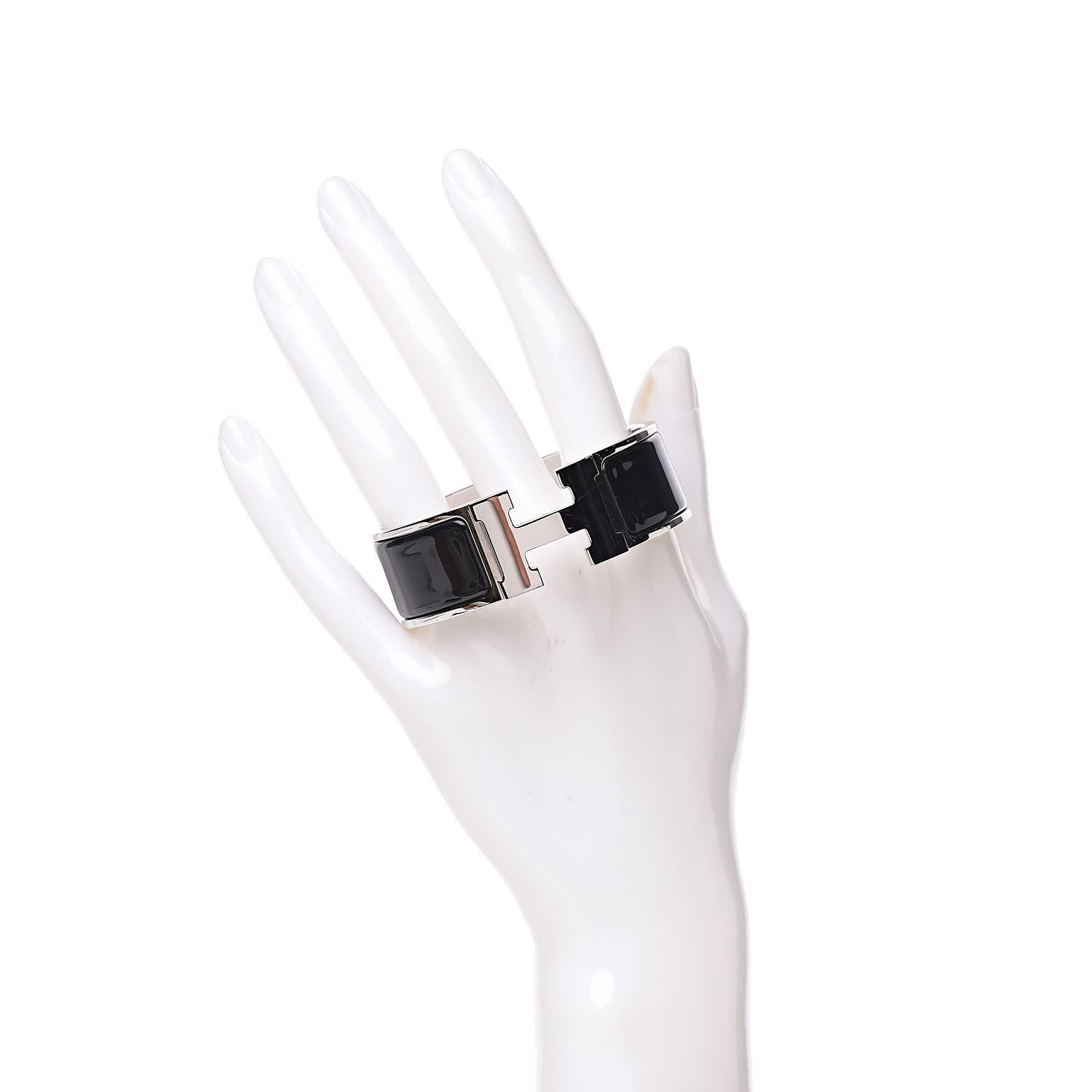 Hermes Enamel Wide Clic Clac H Bracelet PM Black 2 of 7