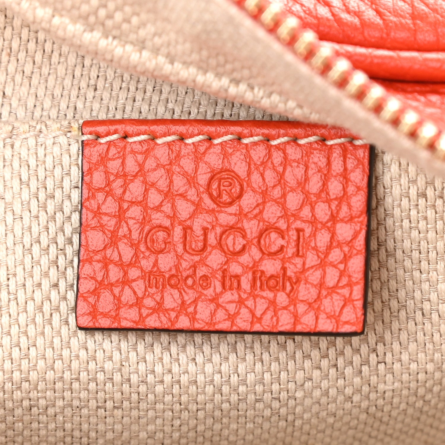 Gucci Pebbled Calfskin Small Soho Disco Bag Sun Orange 6 of 10