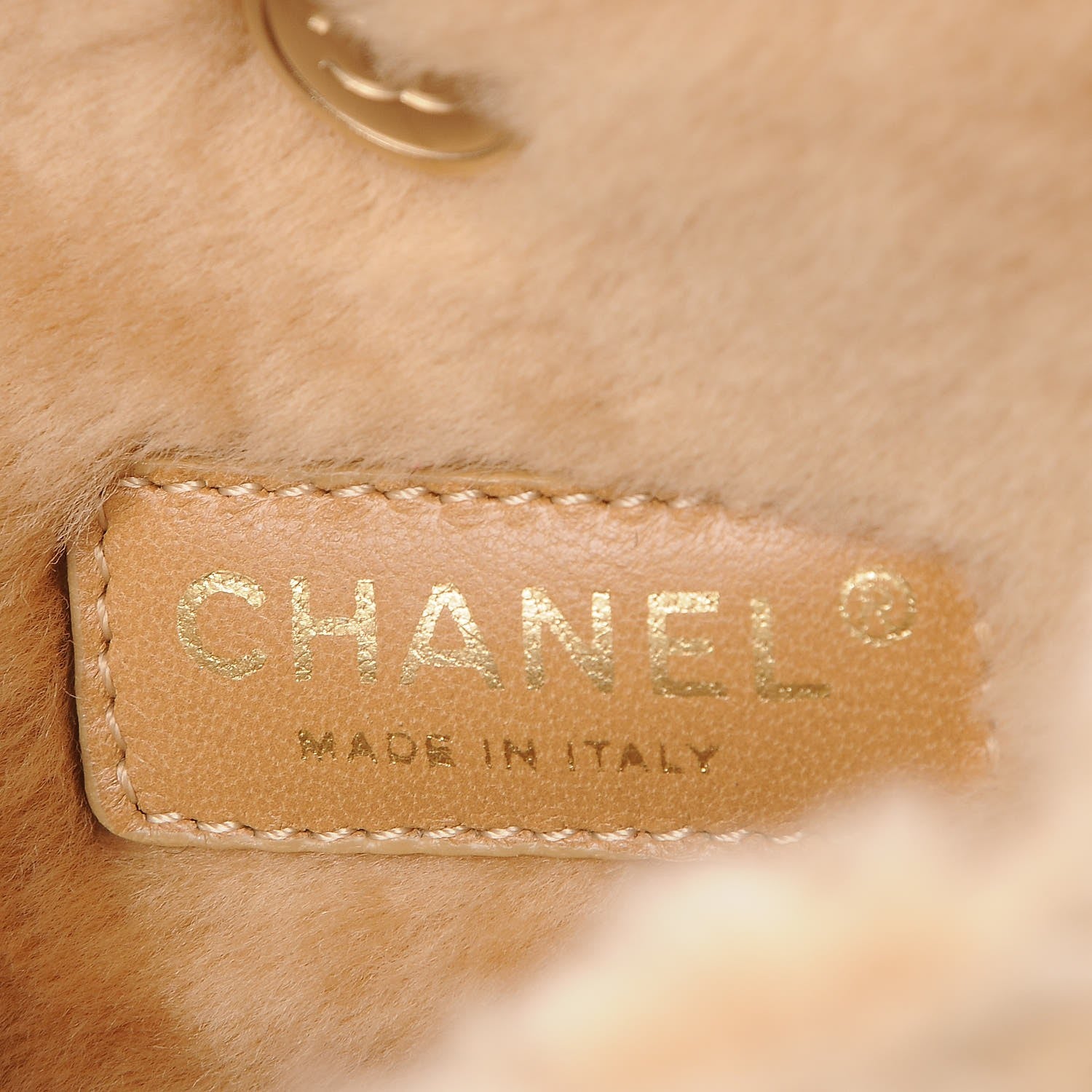 Chanel Shearling Suede Quilted Fur Flap Metallic Bronze 6 of 7