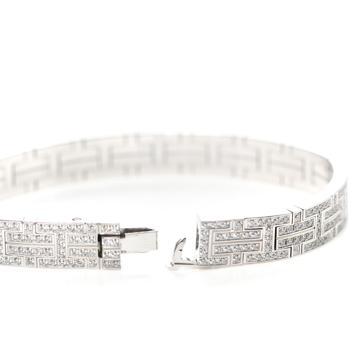 Hermes 18K White Gold Diamond Kilim Bracelet SH 5 of 6
