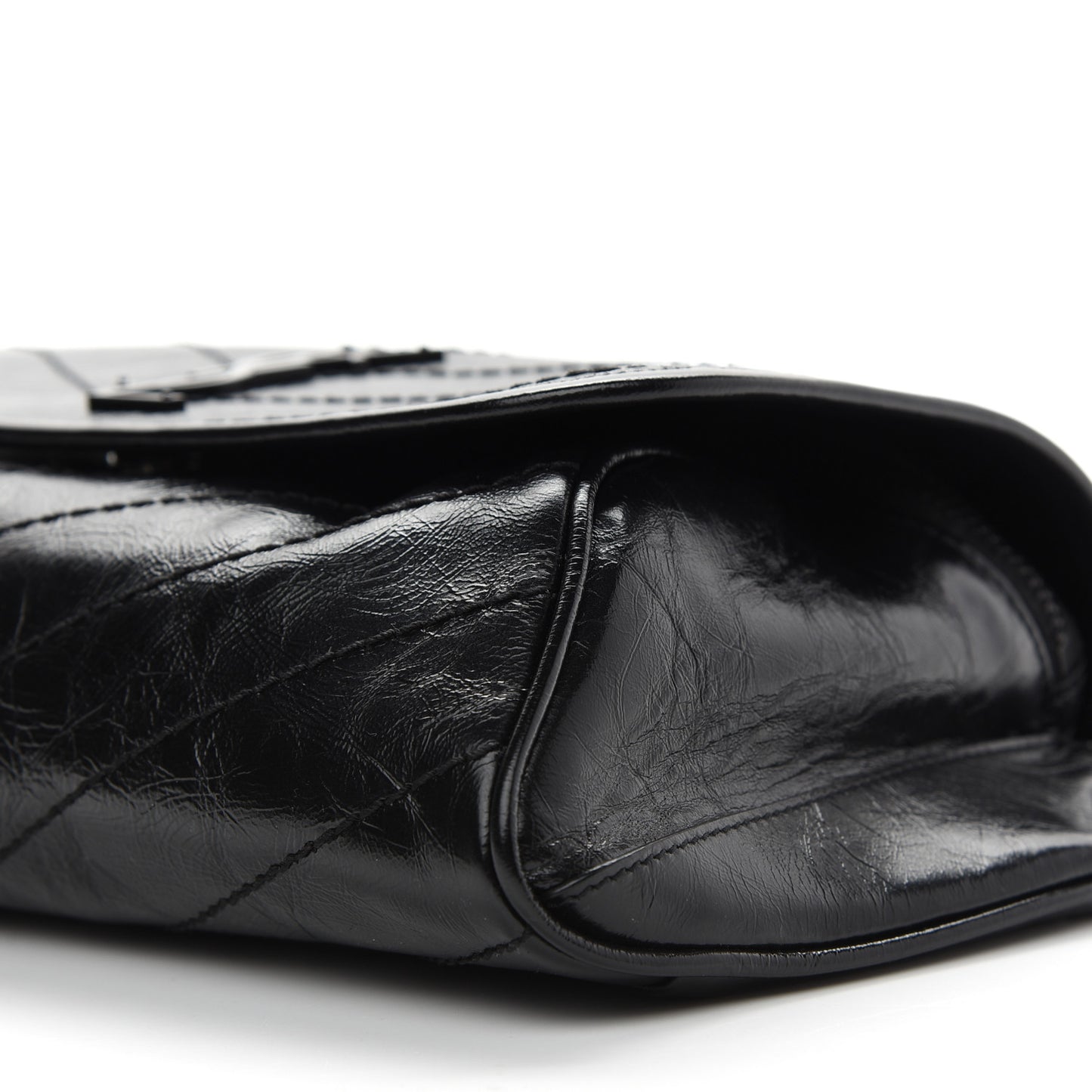 Crinkled Calfskin Matelasse Monogram Niki Body Bag Black