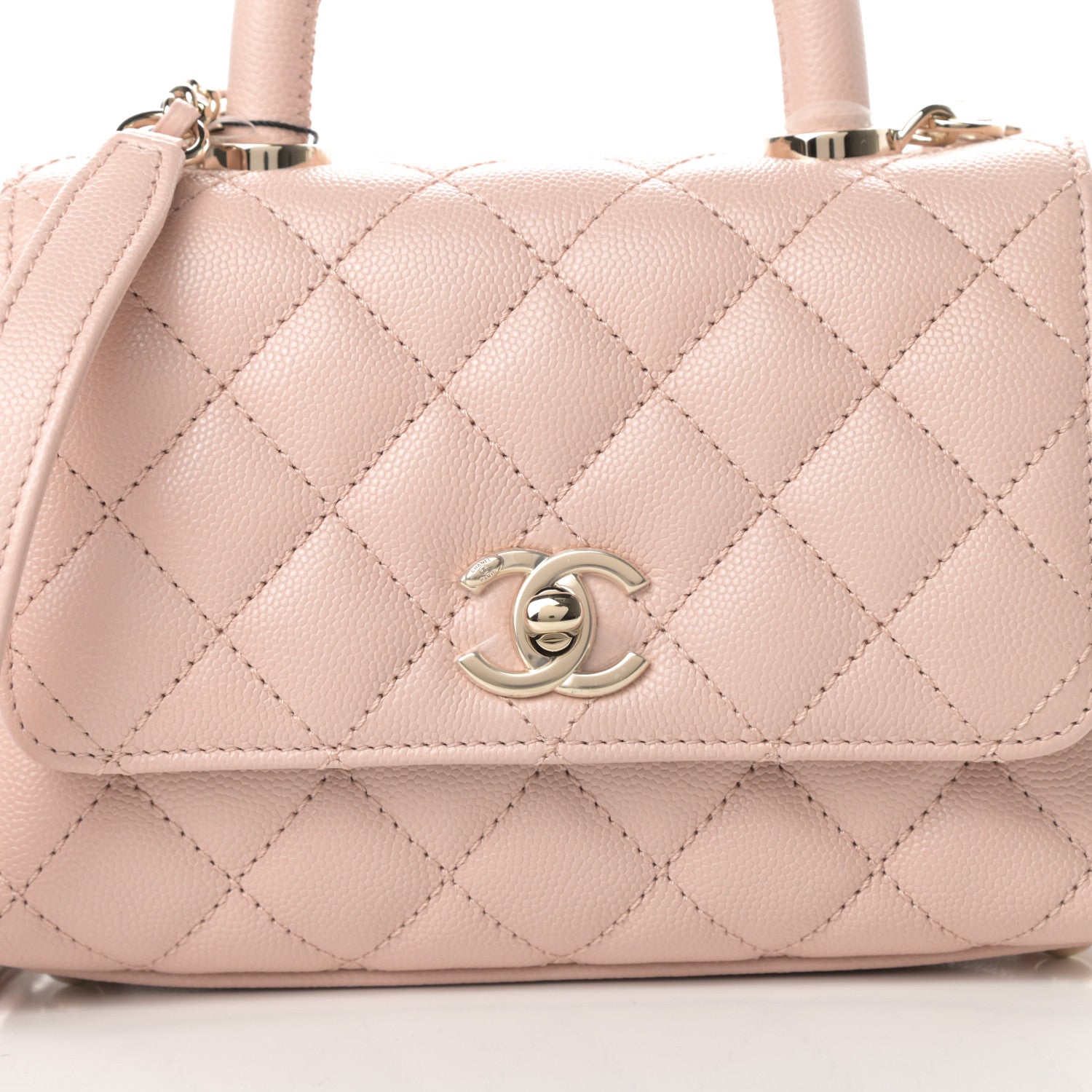 Chanel Caviar Quilted Extra Mini Coco Handle Flap Light Pink 8 of 11