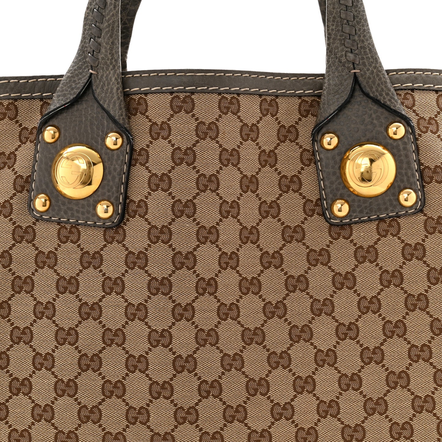 Monogram Large Sunset Tote  Brown Grey