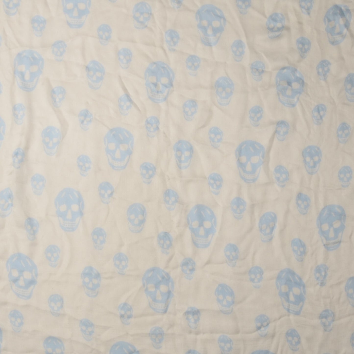 Silk Chiffon Skull Scarf Blue