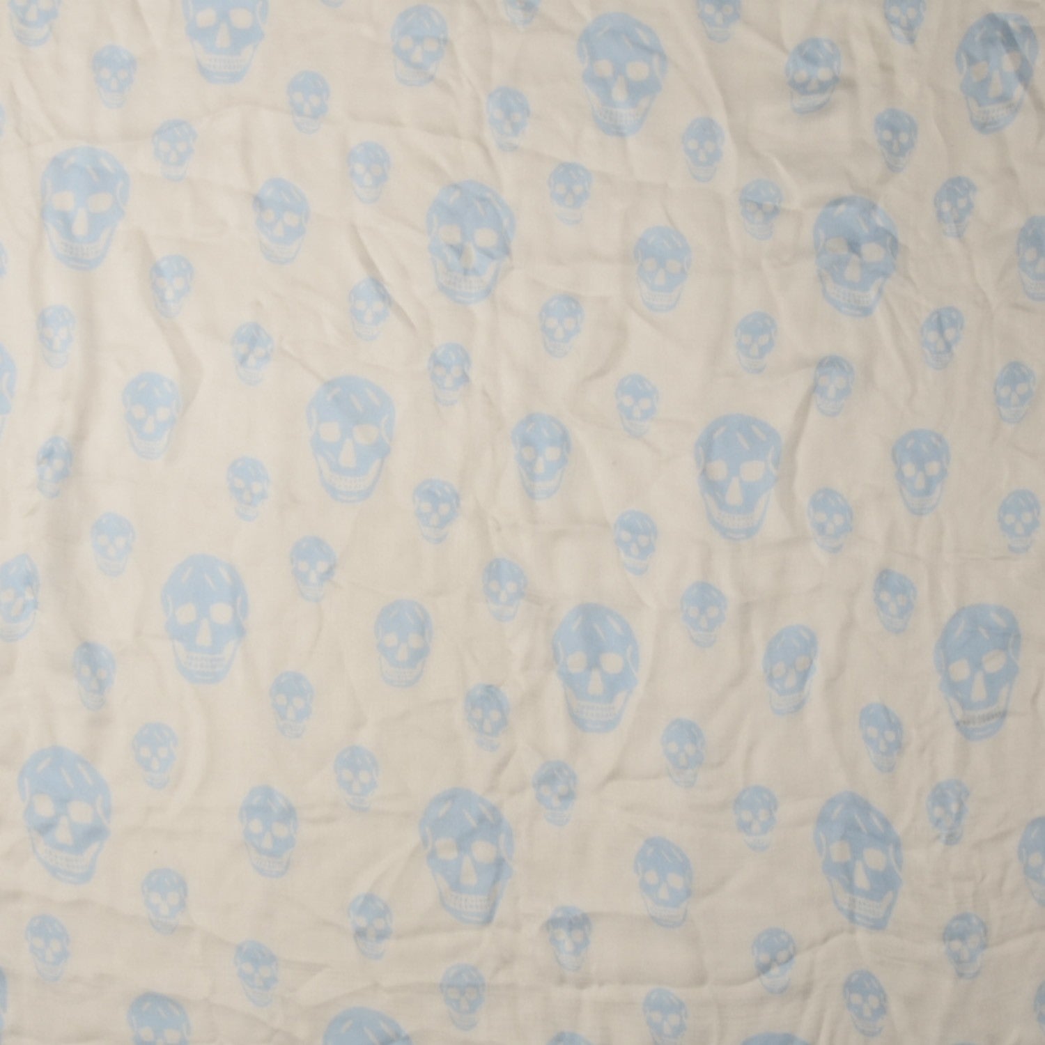 Alexander McQueen Silk Chiffon Skull Scarf Blue 1 of 4