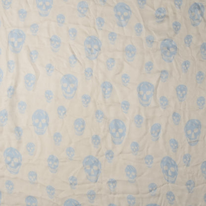 Alexander McQueen Silk Chiffon Skull Scarf Blue 1 of 4