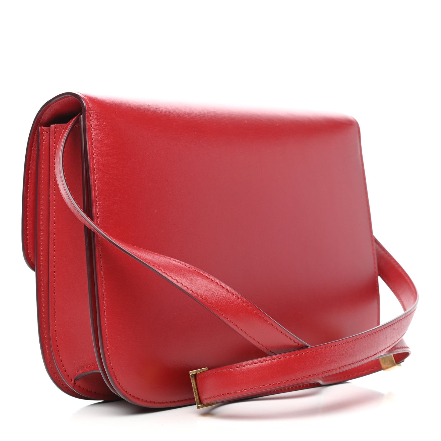 Box Calfskin Medium Classic Box Flap Bag Red