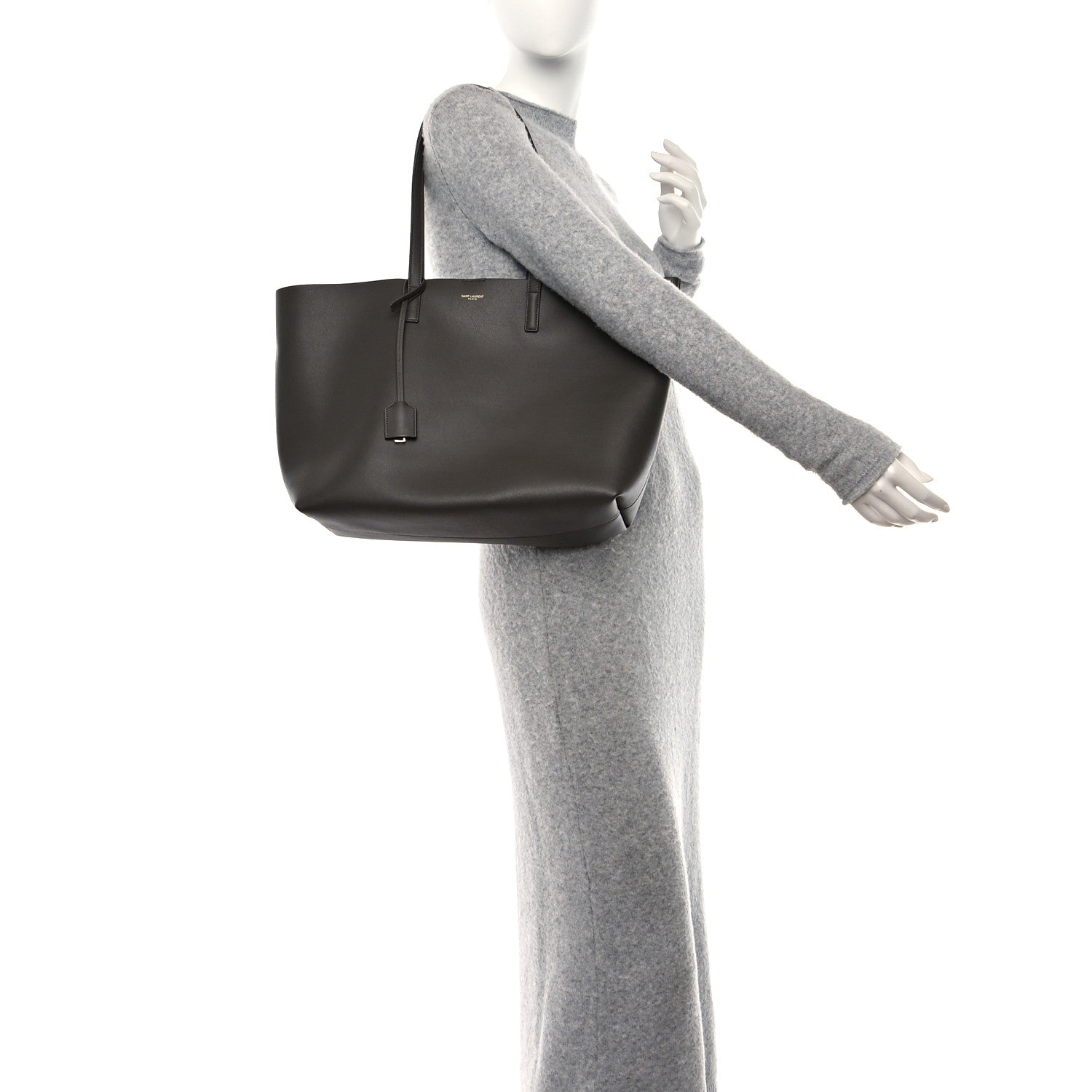 Saint Laurent SAINT LAURENT Calfskin Large Shopping Tote Pebble 2 of 13