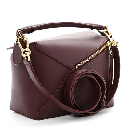 Loewe Soft Grained Calfskin Small Puzzle Edge Bag Dark Burgundy 3 of 10