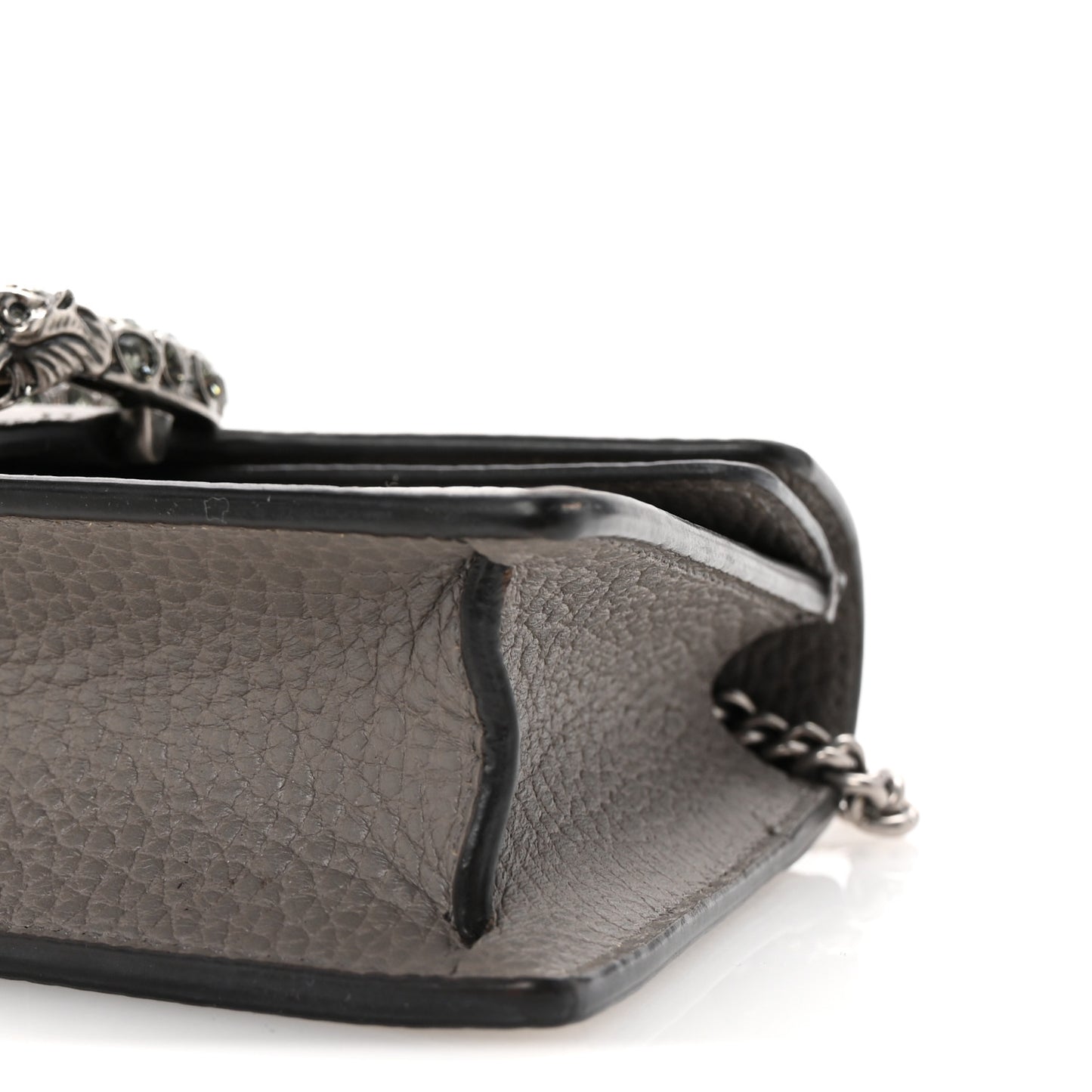 Dollar Calfskin Crystal Super Mini Dionysus Shoulder Bag Dusty Grey Black Diamond