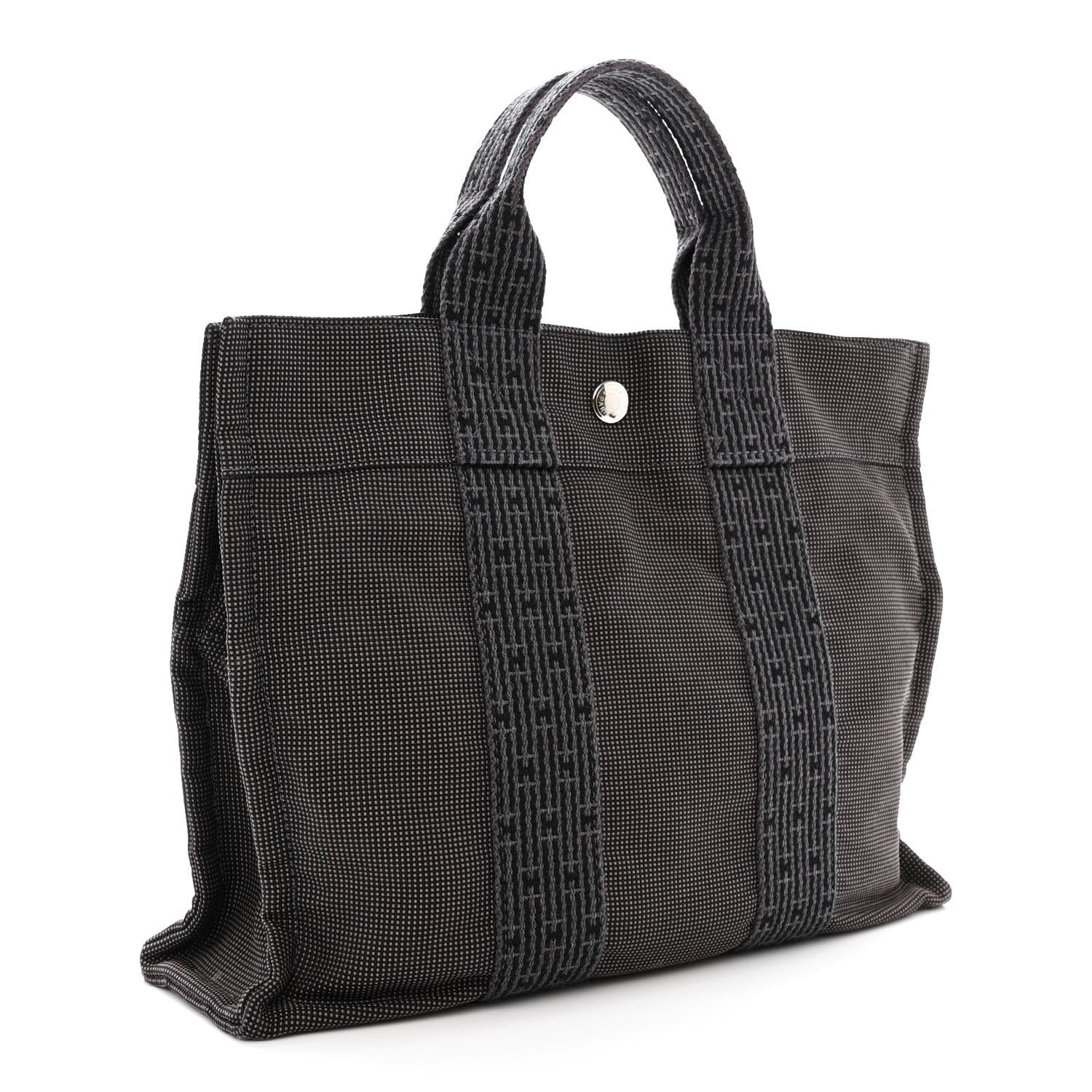Hermes Canvas Tout Fourre PM Grey 3 of 11