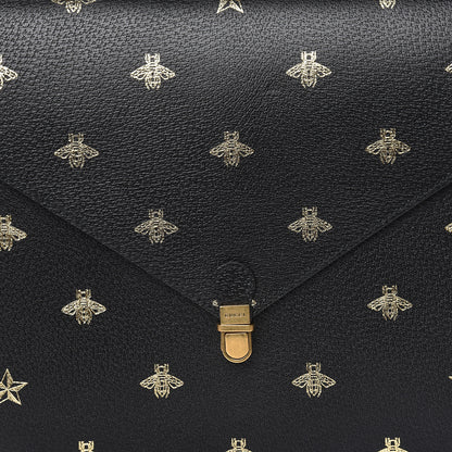 Gucci Grained Calfskin Bee Star Portfolio Black 8 of 9