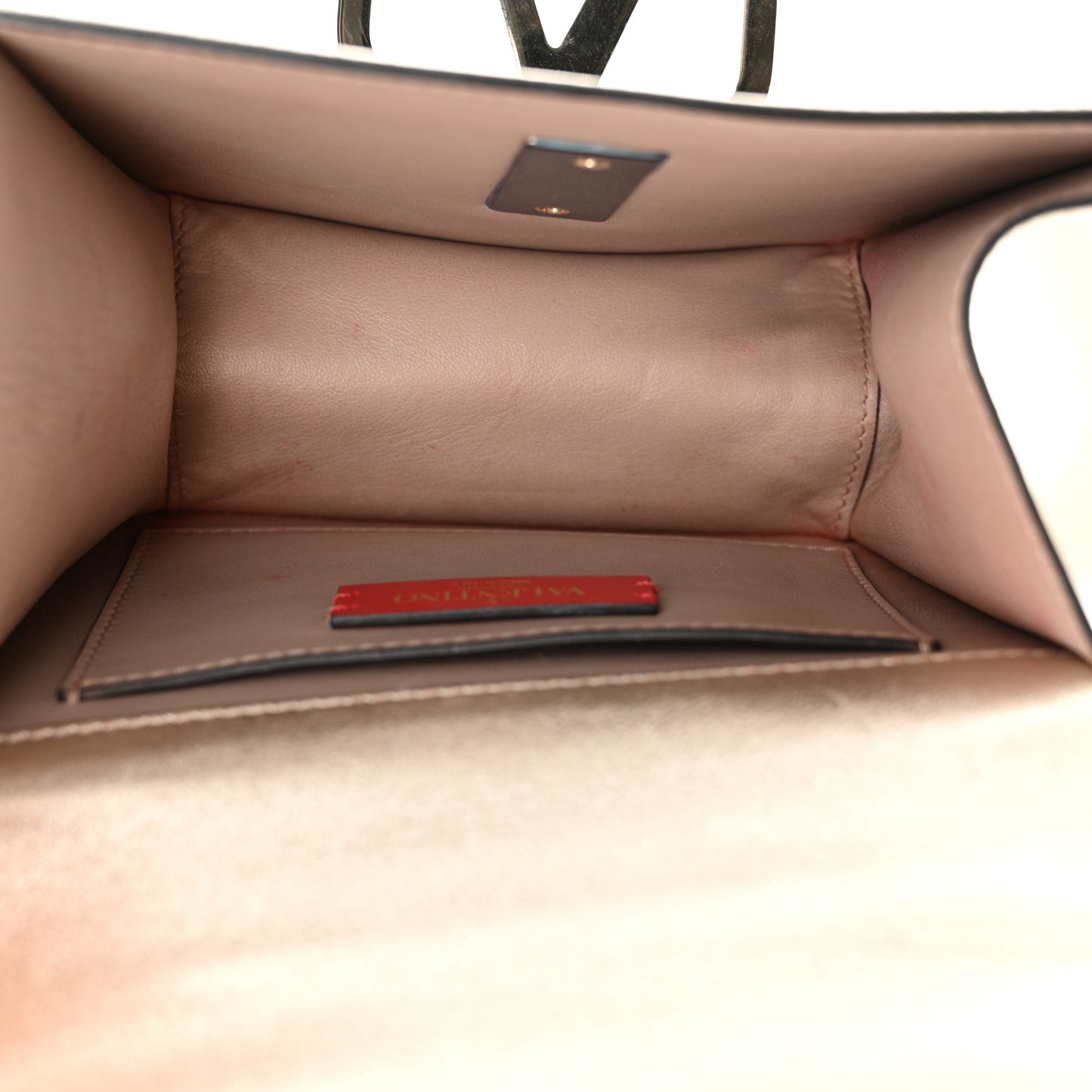 Metallic Calfskin Small VSling Shoulder Bag Gold
