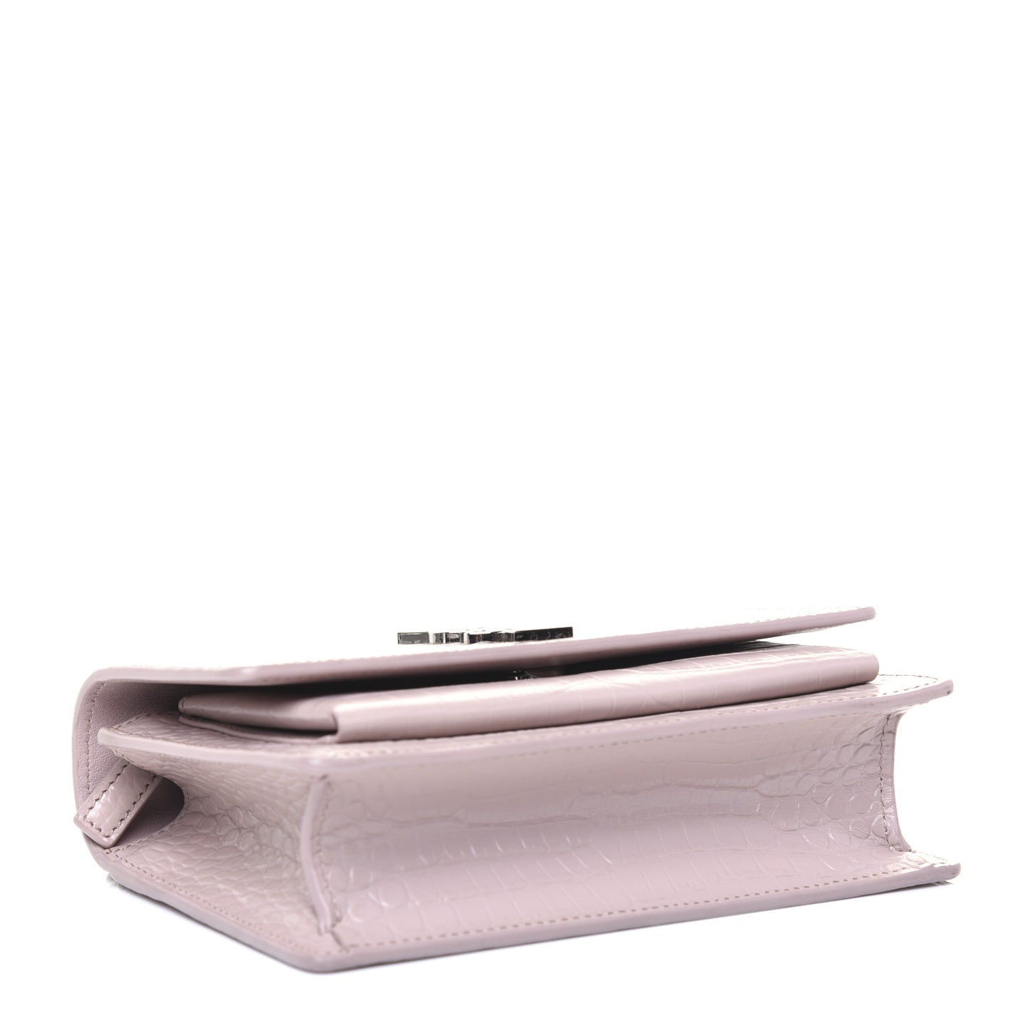 Calfskin Crocodile Embossed Small Monogram Sunset Soft Nude