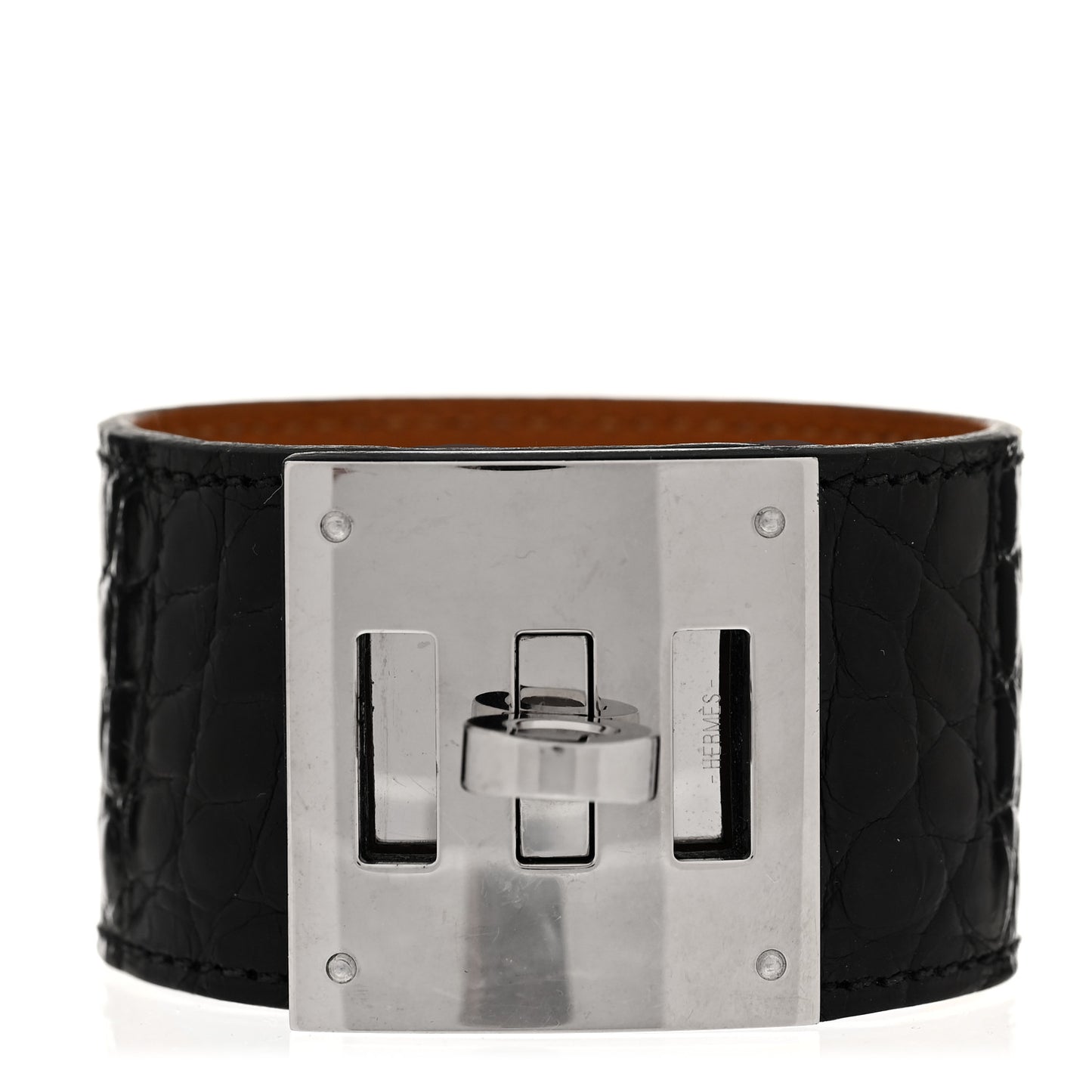 Shiny Alligator Kelly Dog Bracelet Black