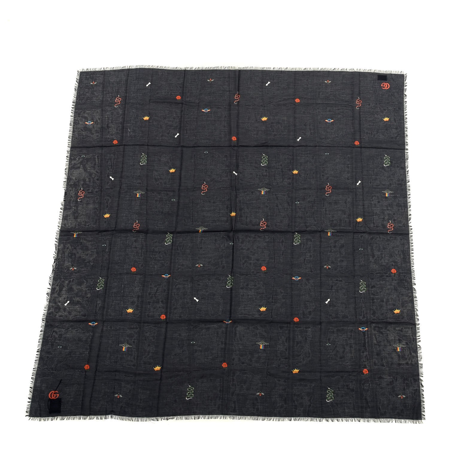 Gucci Modal Classic Mixer Shawl Black Midnight Blue 1 of 4