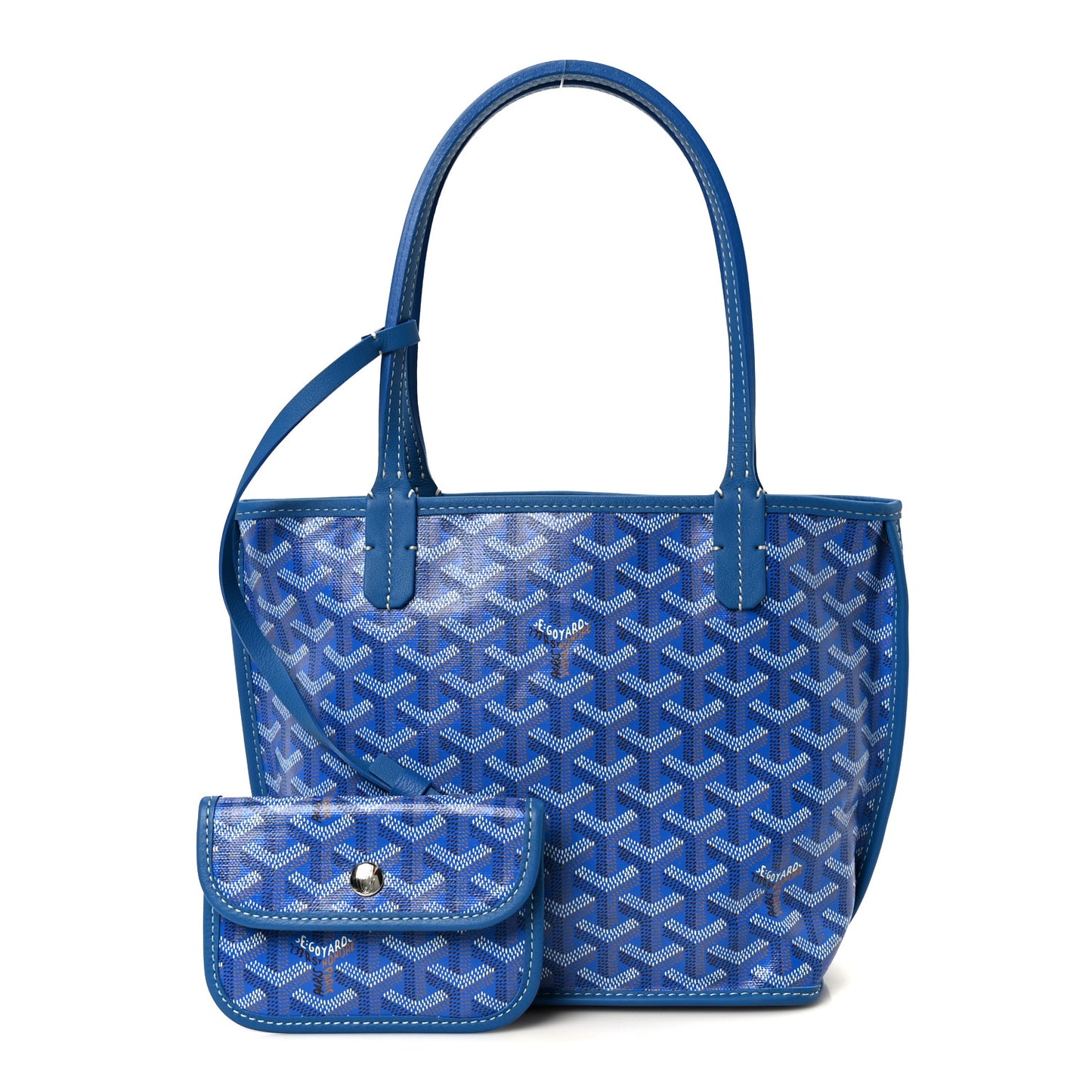 Goyardine Reversible Mini Anjou Sky Blue
