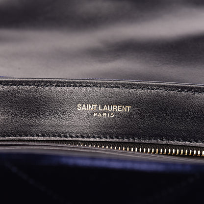 Saint Laurent Velvet Y Quilted Monogram Toy Loulou Crossbody Bag Navy 6 of 11