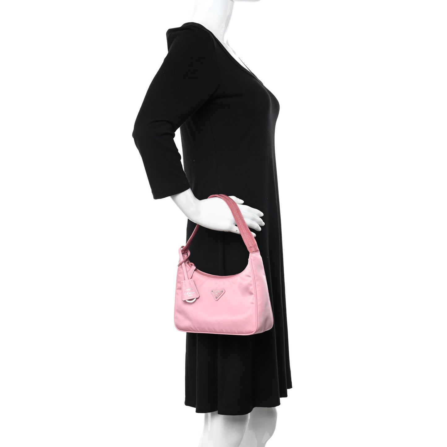 Tessuto Nylon Saffiano Mini Re-Edition 2000 Bag Rosa