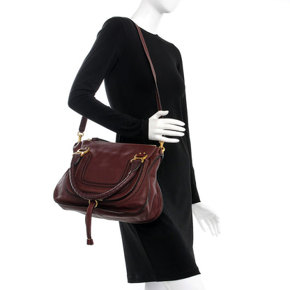 Chloe Calfskin Medium Marcie Satchel Wine Purple 2 of 8