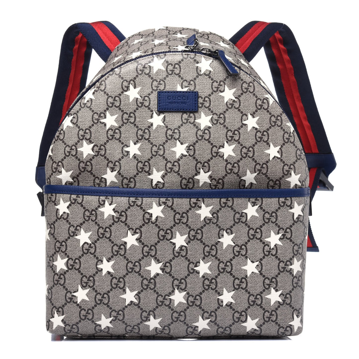 GG Supreme Monogram Stars Childrens Backpack Beige Ebony Yellow Royal