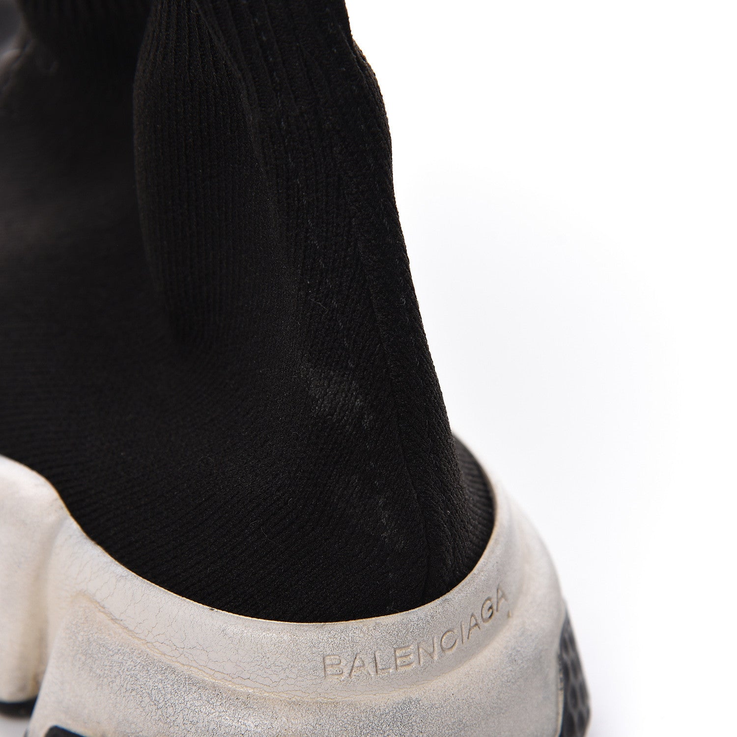 Balenciaga Neoprene Knit Womens Speed Sneakers 36 Black White 9 of 18
