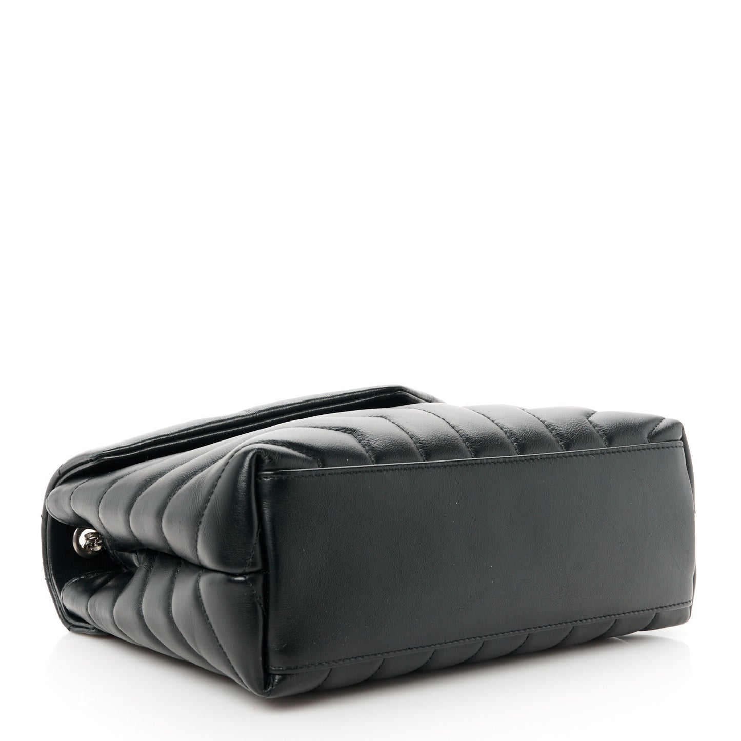 Calfskin Y Quilted Monogram Small Loulou Chain Satchel Black