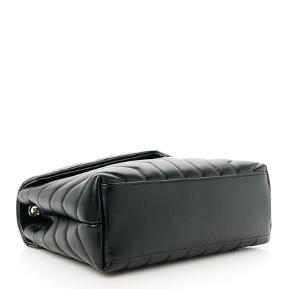 Saint Laurent Calfskin Y Quilted Monogram Small Loulou Chain Satchel Black 4 of 12